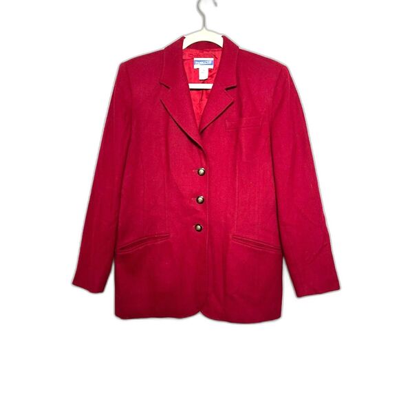 Pendleton Blazer Women's Sz 6 Pink Red Wool Preppy Old Money Classic Work Office - Picture 1 of 4